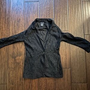 Wet Seal Black Flower Lace Blazer Small NWOT!